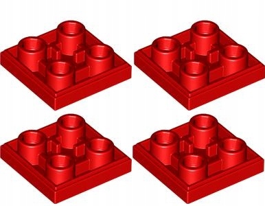 LEGO Płytka Płaska 2x2 Odwrócona Czerwona (11203/6013868) x4