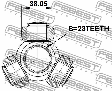 FEBEST 0116-Sxm10 Triple leg support, приводной вал