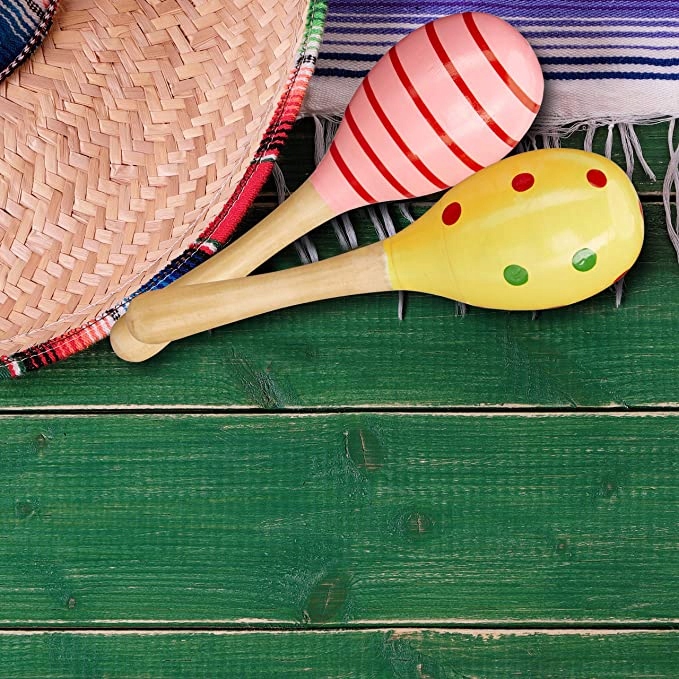 MARAKASY DREWNIANE INSTRUMENTY MUZYCZNE 2 SZTUKI Marka Relaxdays