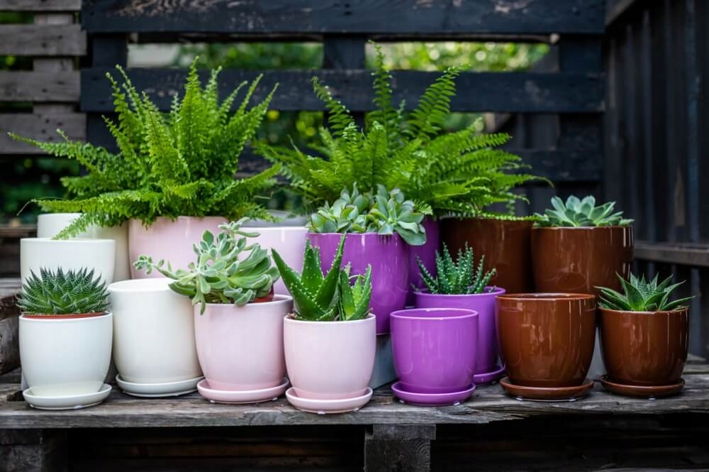 CERAMICZNA DONICZKA Z PODSTAWKĄ 13cm BIAŁA Wysokość produktu 13 cm