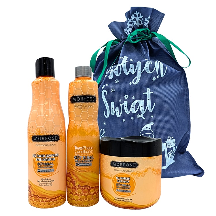 Vánoční Sada Morfose Milk & Honey Šampon Kondicionér Maska Sáček