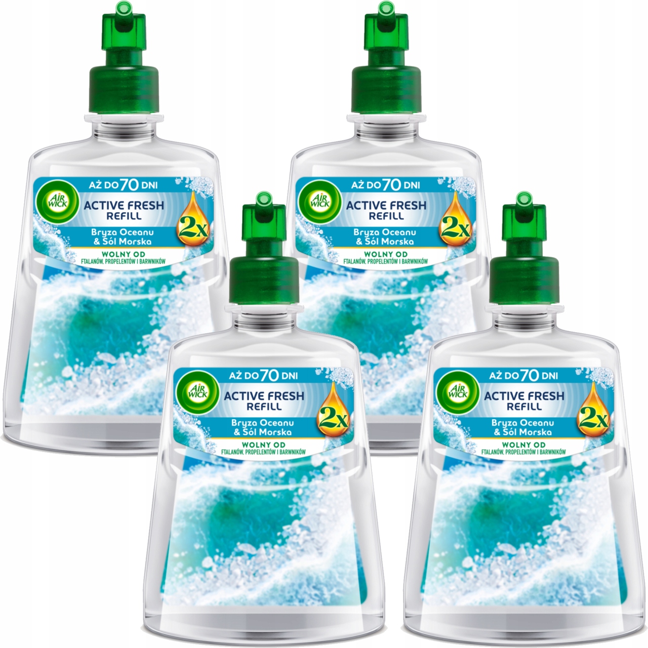 Levně Air Wick Active Fresh refill Bryza Oceanu & Mořská sůl 228 ml x4