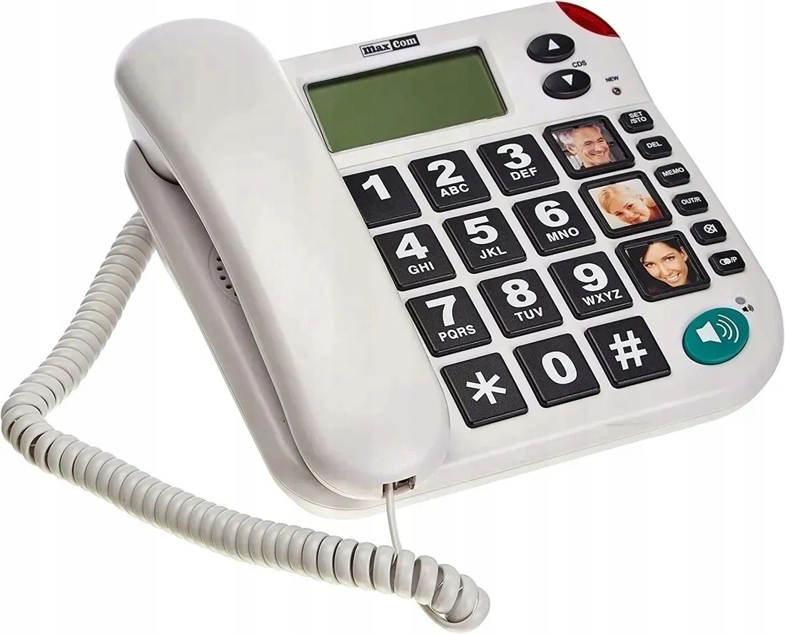 Stolní telefon Maxcom KXT480 drátový Bílý