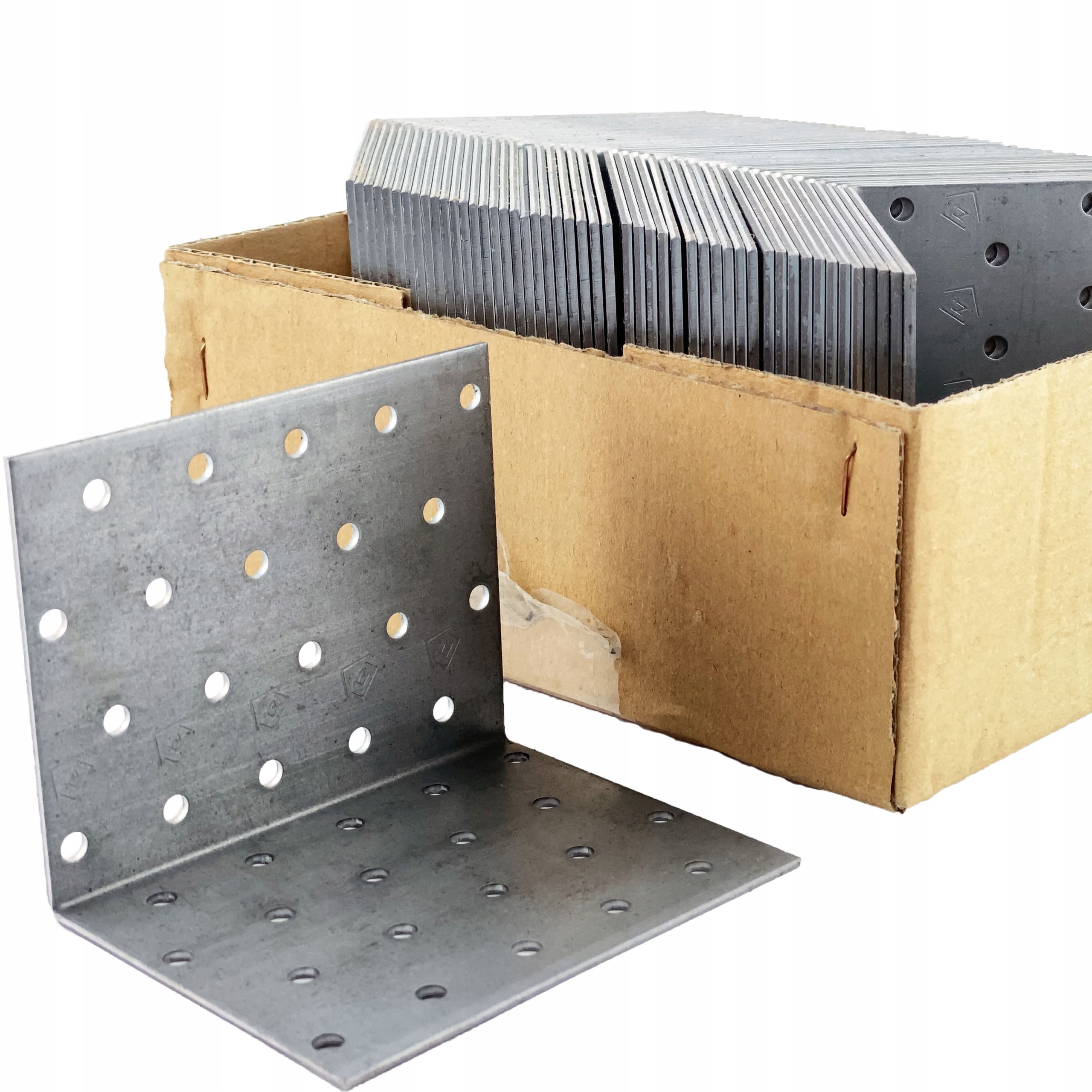 Perforované ocelové úhelníky 80x80x100 x 2 mm 50 ks montážních prvků KM10