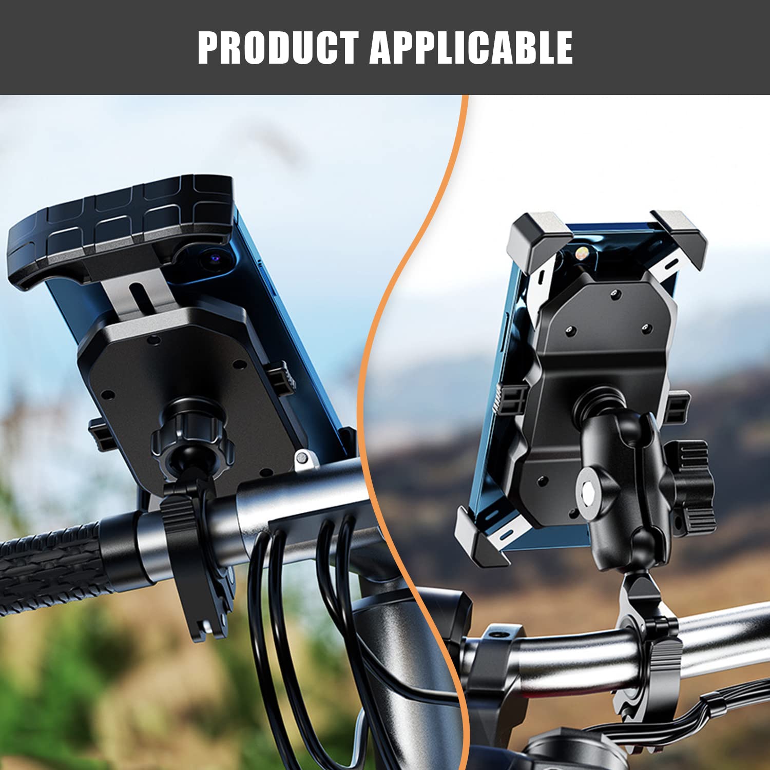 Uchwyt Rowerowy Do Telefonu Aluminiowy 25mm Wodoodporny Motocykl UGBO — miniatura 2