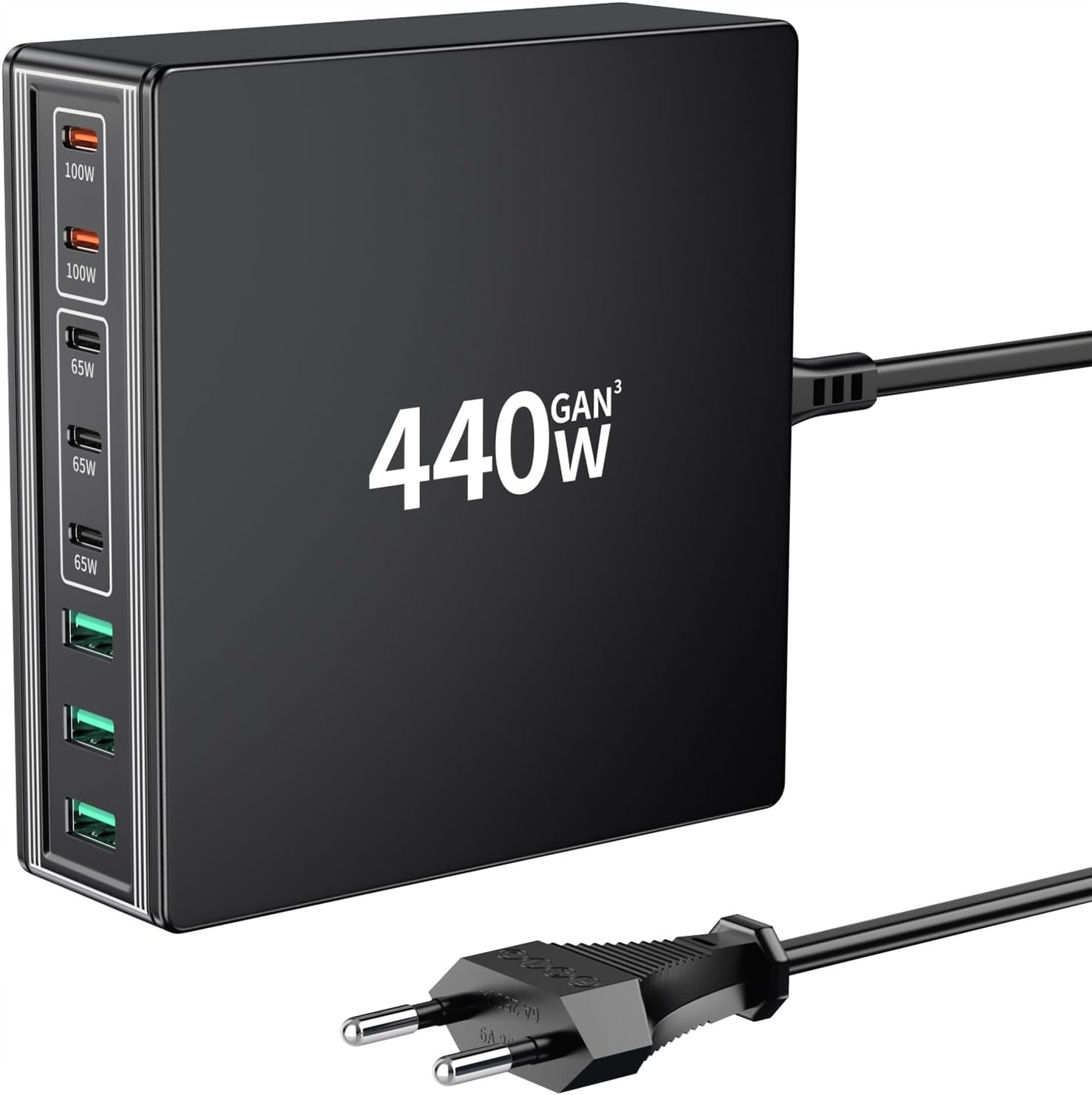 8-PORTOVÁ Rychlonabíječka S Napájecím Adaptérem 440W Usb-c Pro Notebook A Telefon