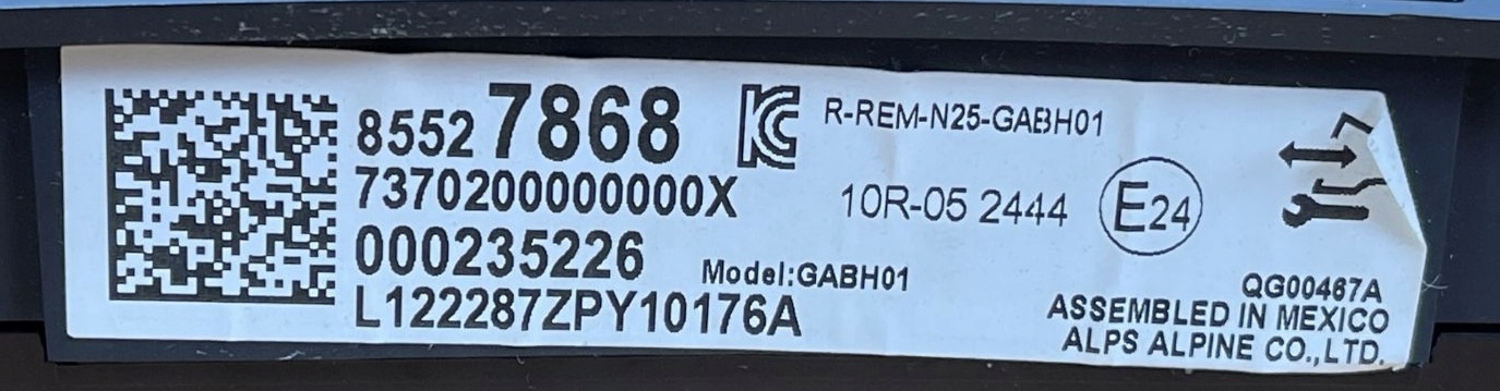 O7 CADILLAC CT5 2019 - Bedienteil klimaanlage des lüfters 85527868
