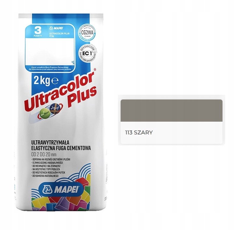 

Mapei fuga Ultracolor Plus 113 Szary 2kg