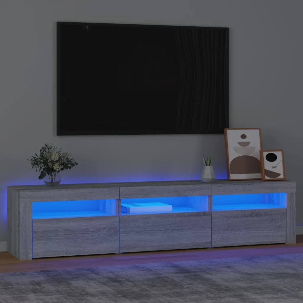 Tv skříňka s Led osvětlením šedá sonoma 180x35x40 cm Šedá 3152760