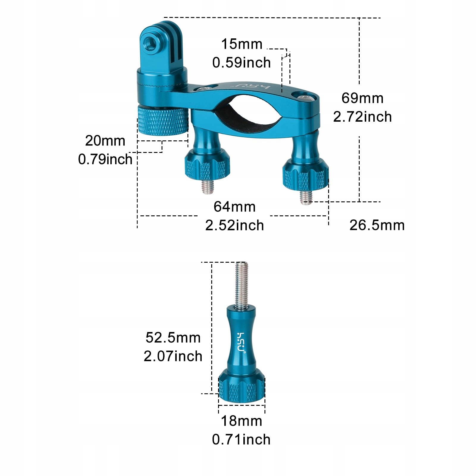 HSU Uchwyt Rowerowy 360° Do GoPro Hero 12-3 Niebieski — miniatura 7