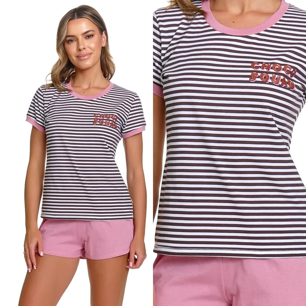 Dámské pyžamo Doctor Nap 7403 Choco rose S 36 Růžová