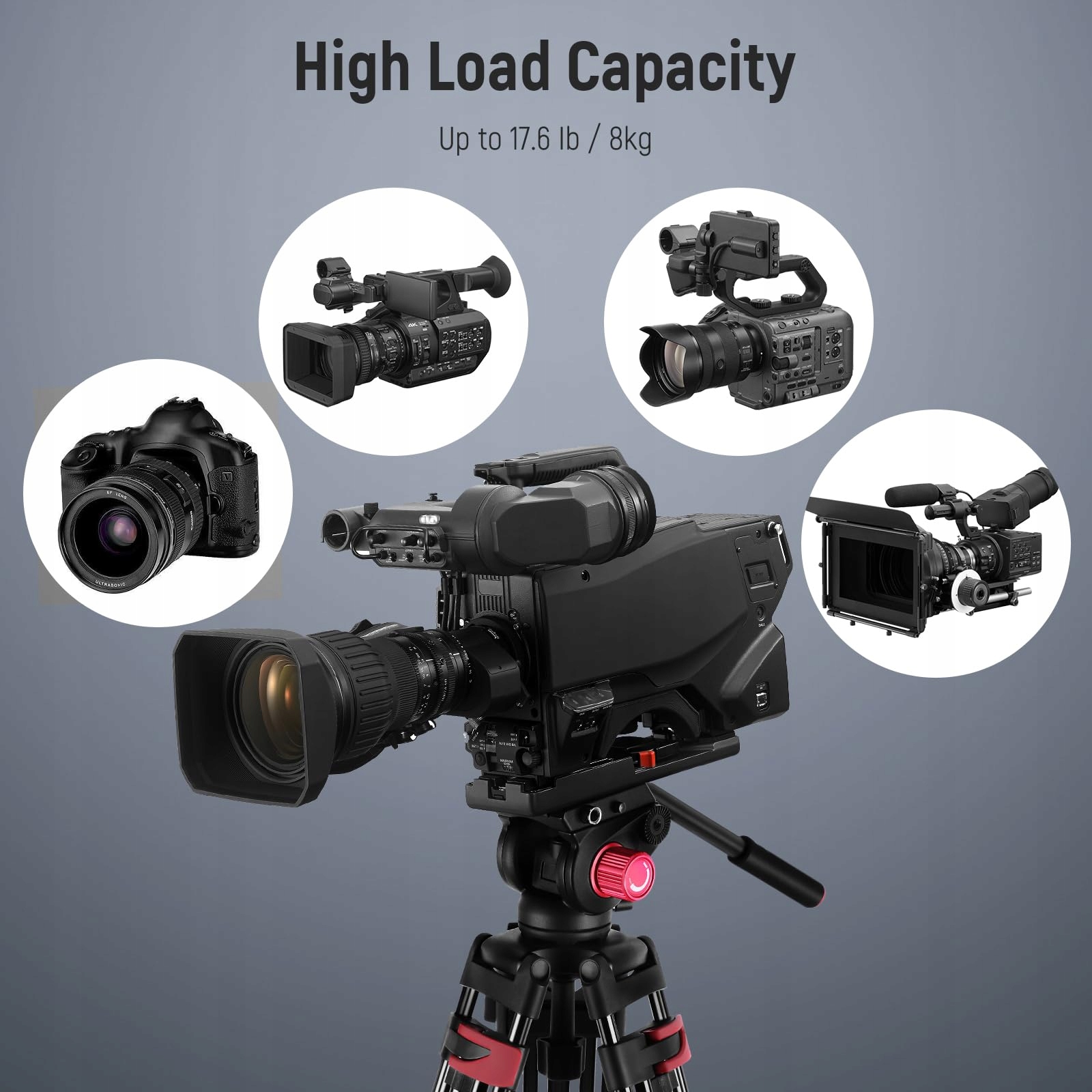 NEEWER Statyw Wideo 200cm Aluminiowy Z Głowicą 360° Do DSLR 8kg Udźwig — miniatura 7