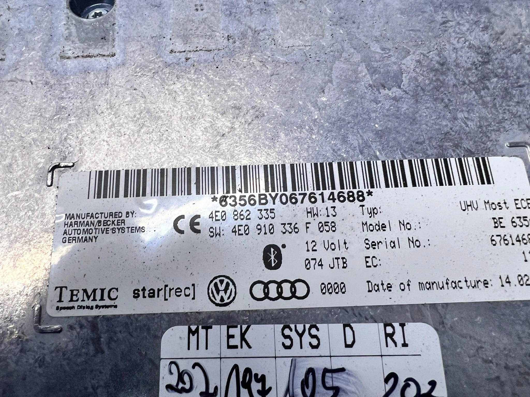 modul BLUETOOTH AUDI A4 A5 A6 4E0862335 4E0910336F