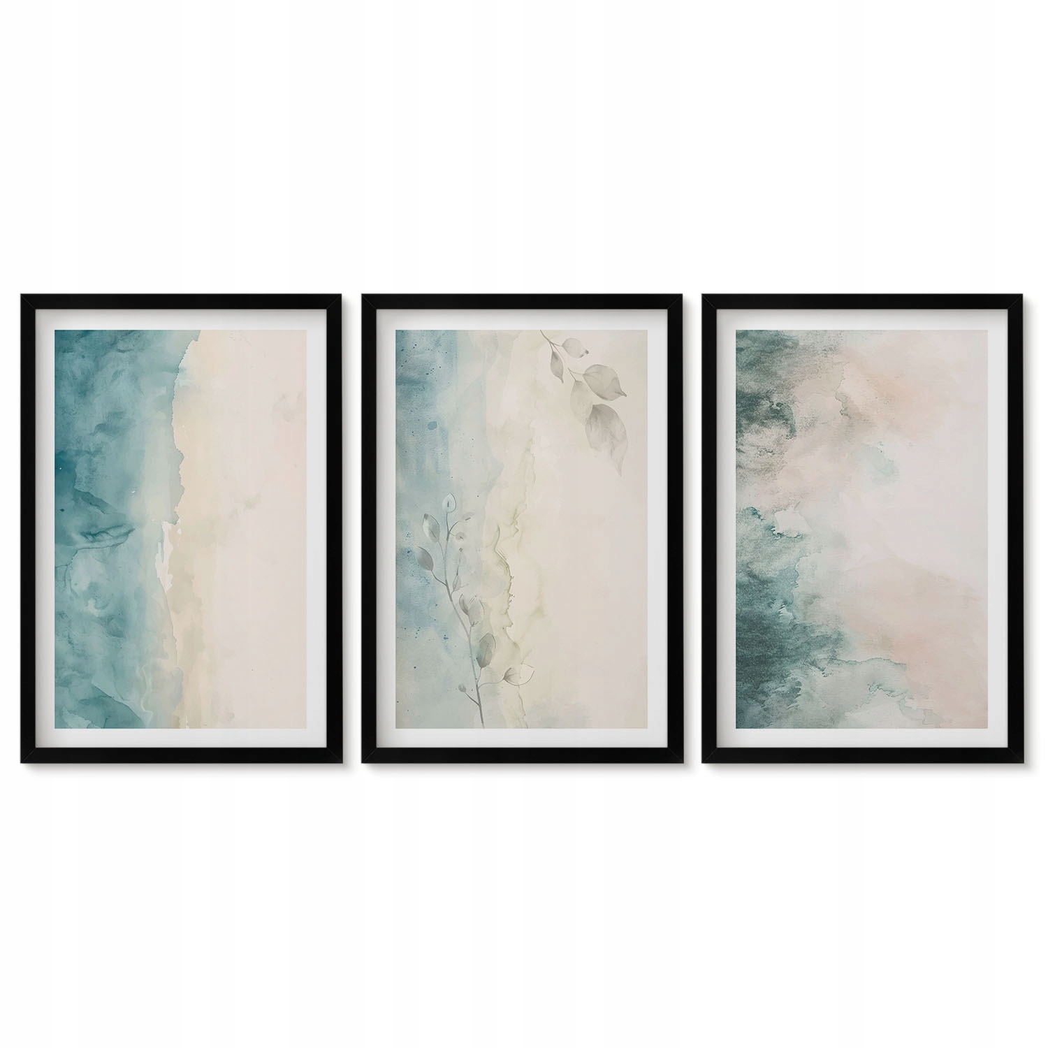 Obrazy do předsíně v černém rámu 40x60 cm Akvarely plátno minimalismus