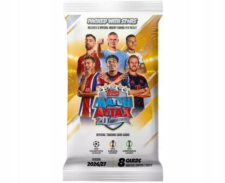 Karty Piłkarskie Match Attax 2026/27 Saszetki Z Kartami 1SZT (8 Kart)