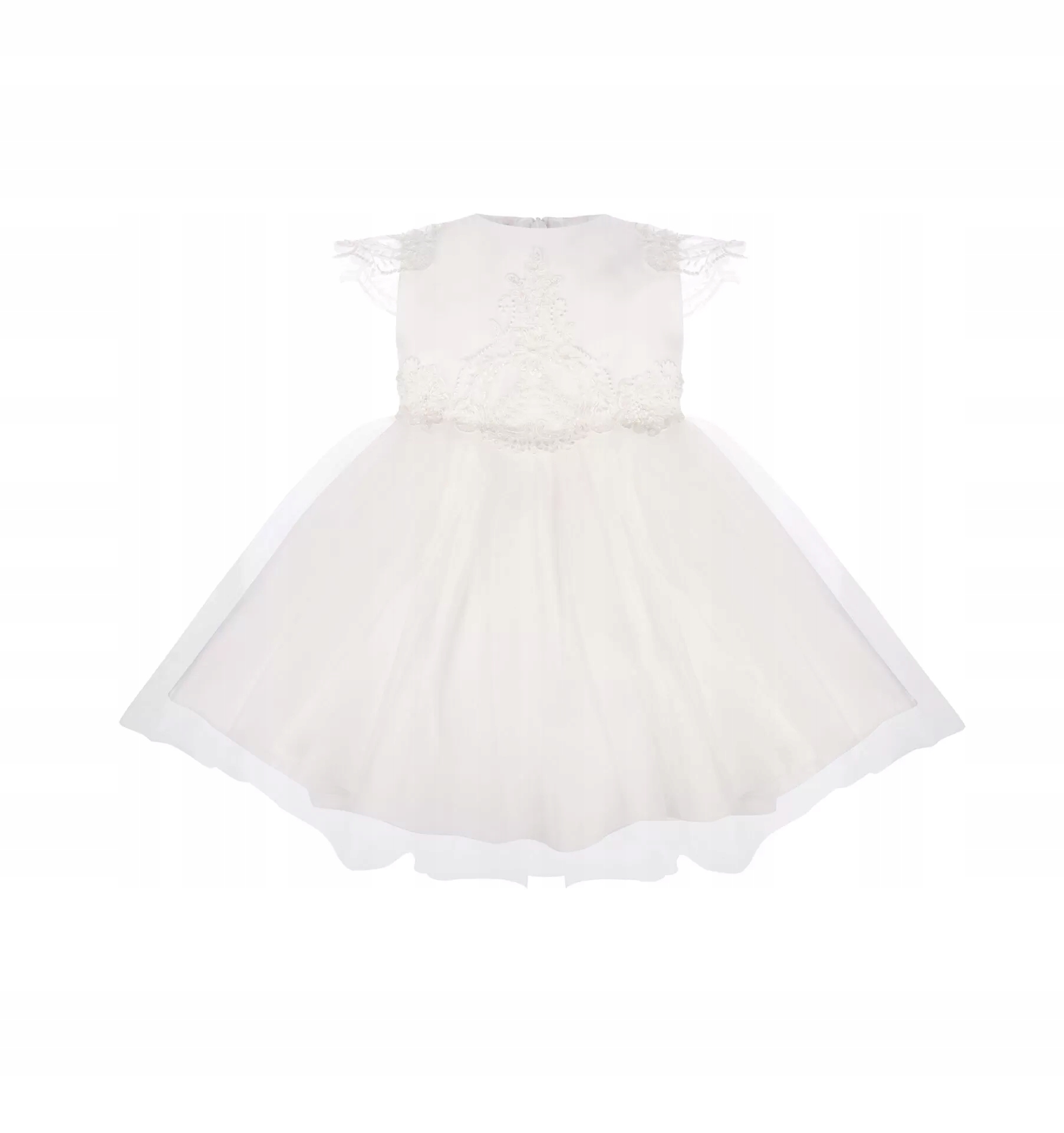 SUKIENKA LAURA ECRU Z KRÓTKIM RĘKAWEM - 62 Kolor beżowy