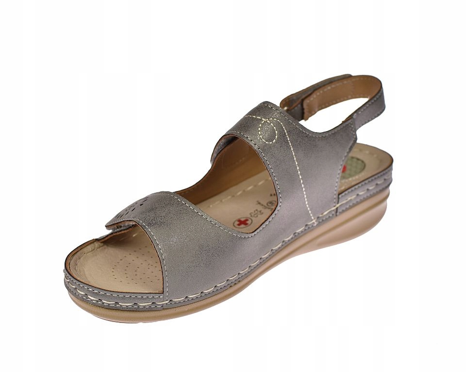 SANDAŁY DAMSKIE NA BOLĄCE PIĘTY WKŁADKA NA OSTROGI PIĘTOWE 3015 GR r. 39 Długość wkładki 25 cm