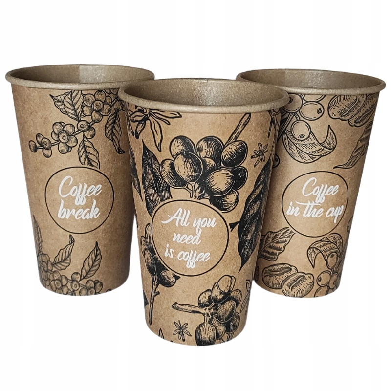 KUBKI PAPIEROWE DO KAWY KRAFT ALL YOU NEED 400ML
