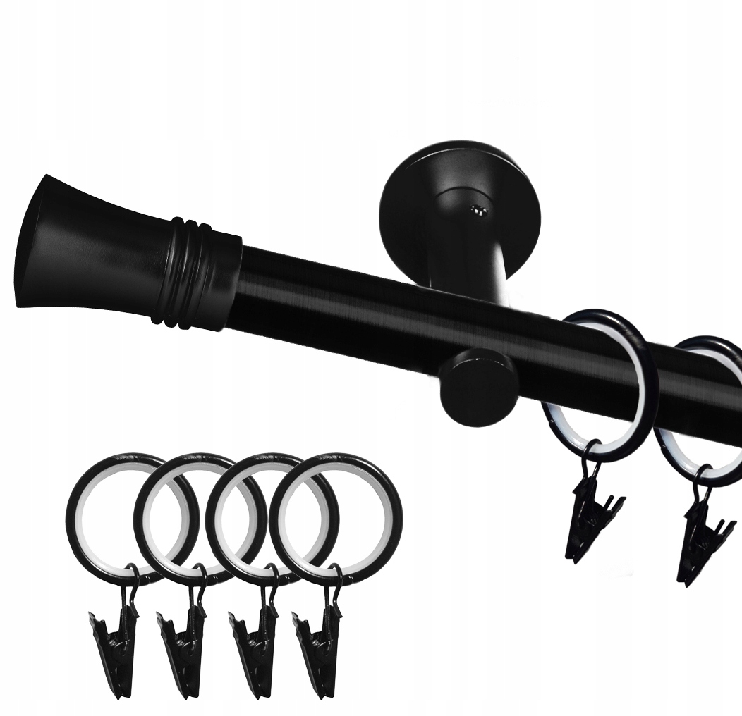 

Karnisz Czarny Pojedynczy Ciche Kółka 19mm 240cm