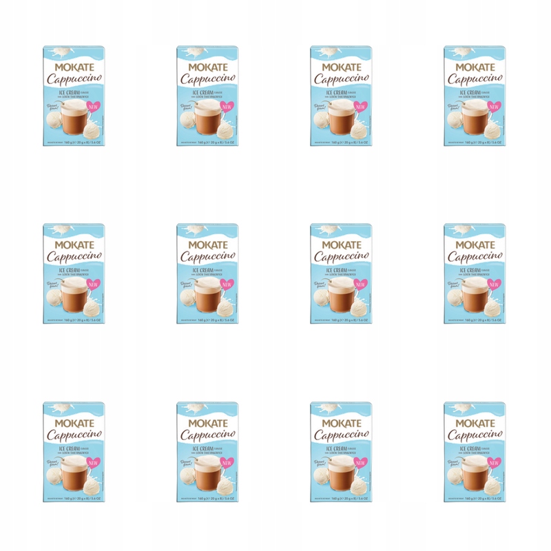Mokate Cappuccino s příchutí smetanové zmrzliny 160 g (20 g x 8) X12