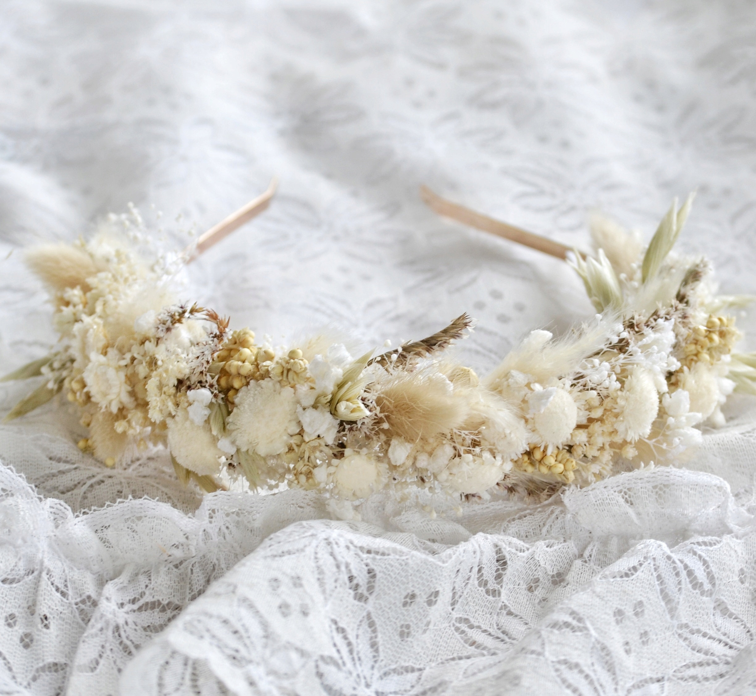 WIANEK Opaska na głowę suszone kwiaty Rustykalna 03 + poszetka Nazwa opaska