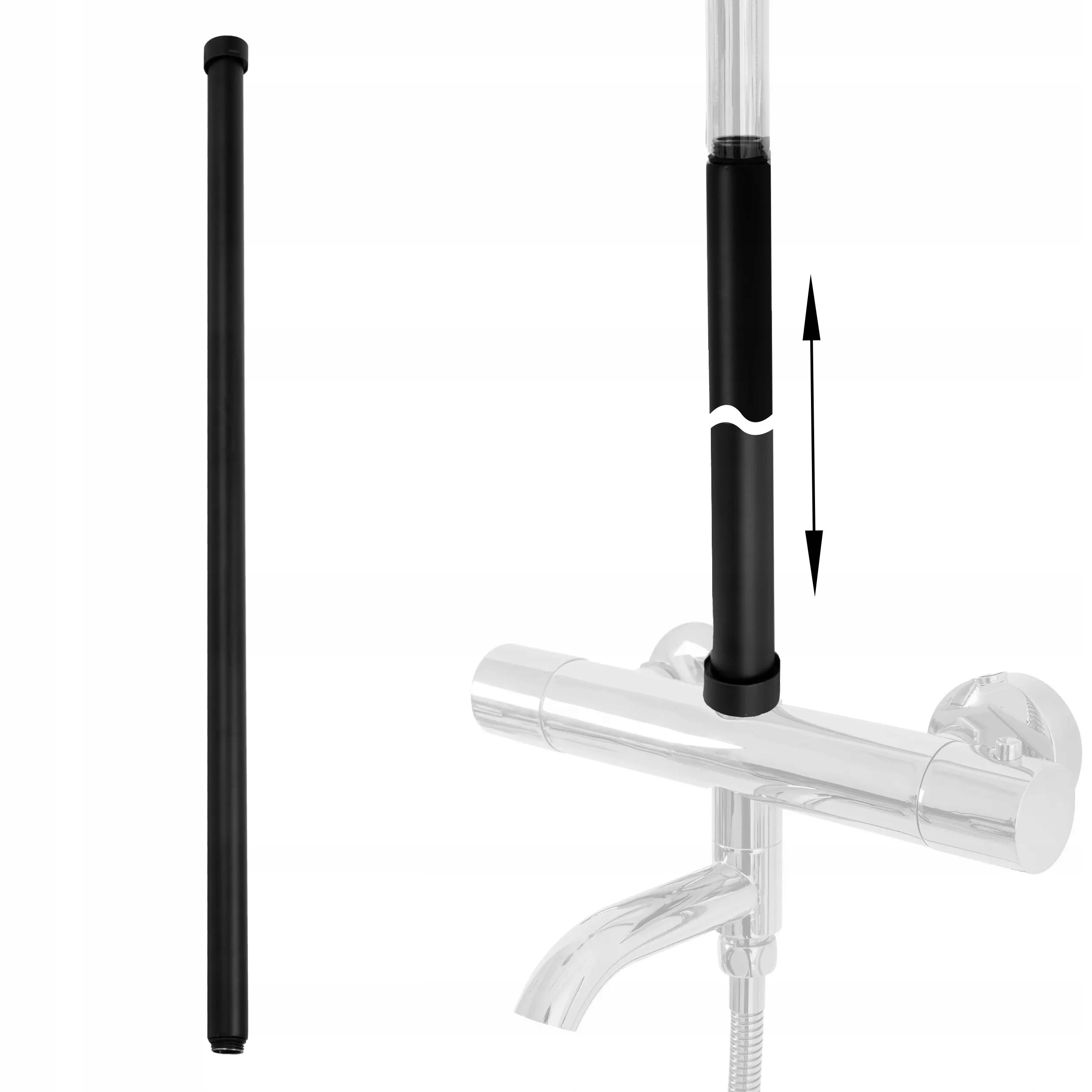 Adapter przedłużka 60 czarna do zestawu prysznicowego Rea