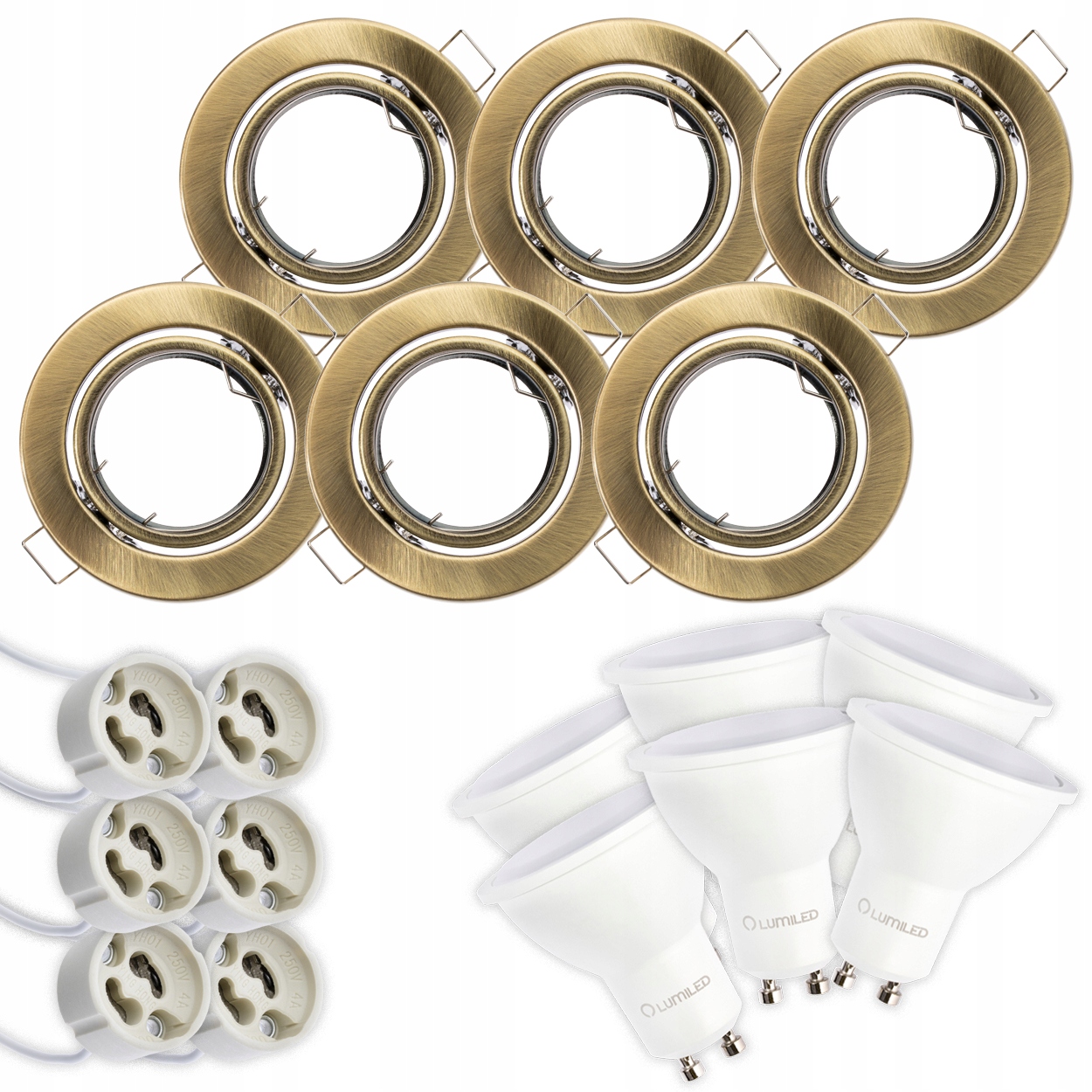 

6x Oprawa Halogenowa Ruchoma Antyk Led GU10