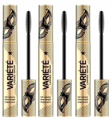 3 kusy Maskara Variete Lashes Show 10 ML Eveline Vysoká trvanlivost