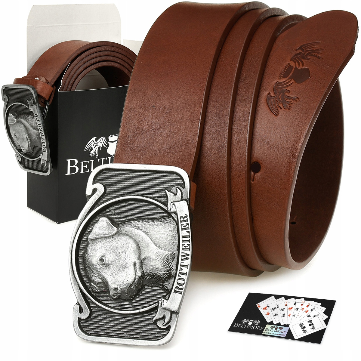 

Pasek męski skórzany Skóra klamra koniak