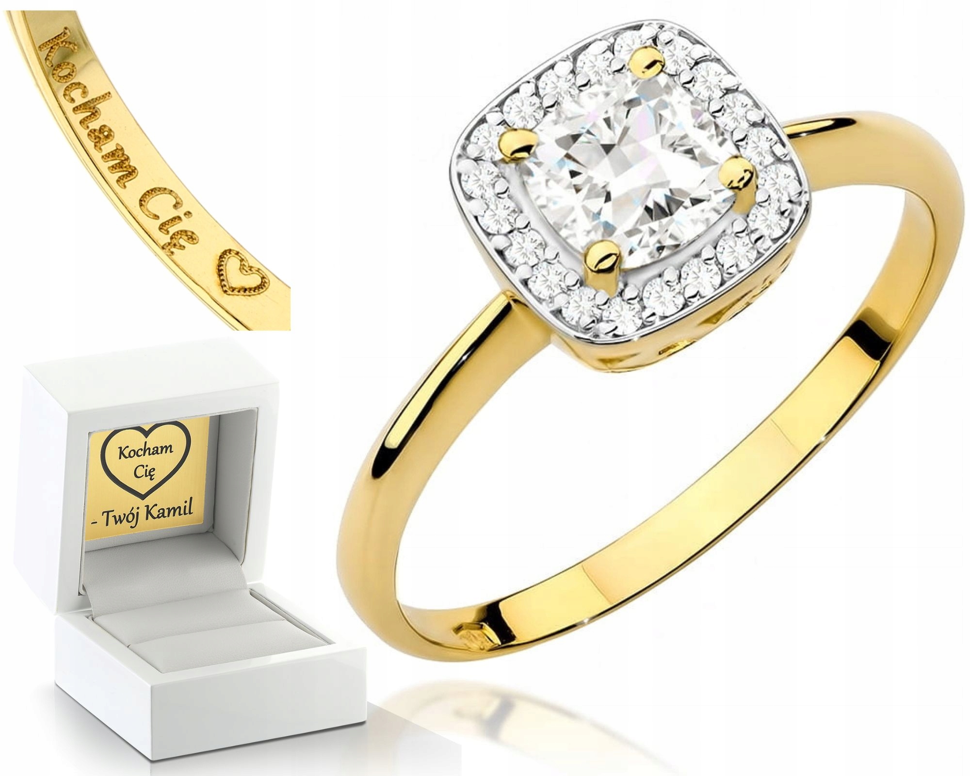 Zlatý Prstýnek S Bílým Svižkem A Brilianty