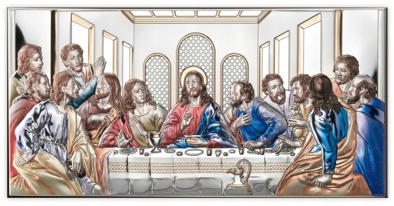 Gravírování Bonus Stříbrný obrázek Poslední Večeře Obraz dárek