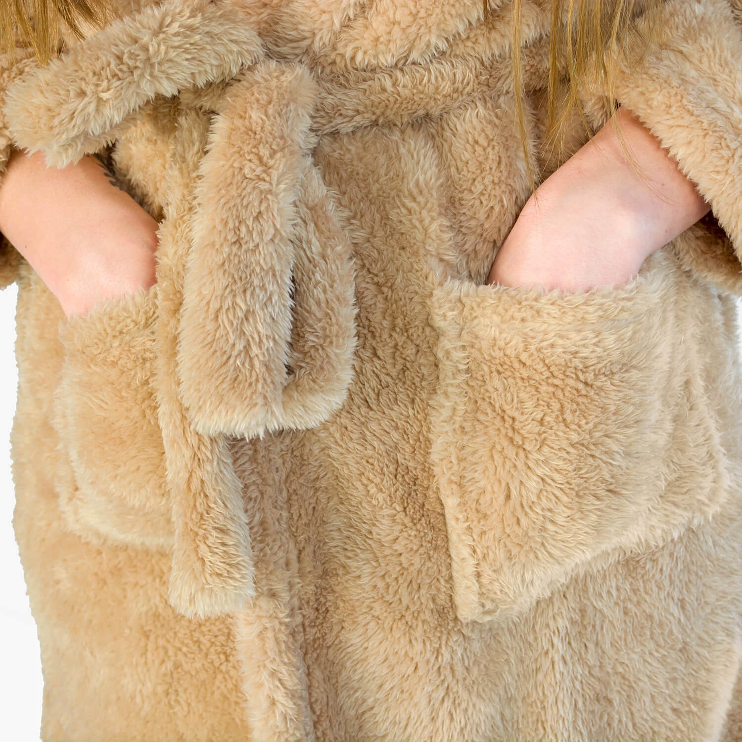 SZLAFROK MIŚ DAMSKI MĘSKI Z KAPTUREM DŁUGI CI Wzór dominujący zwierzęcy