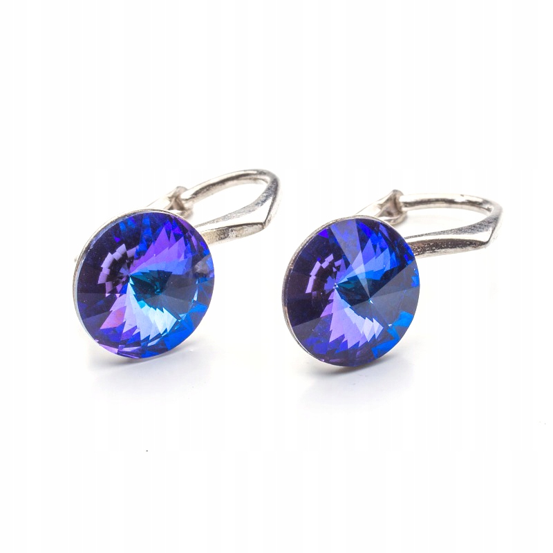 

Srebrne kolczyki 925 z kr. Swarovski Rivoli 8 Hel