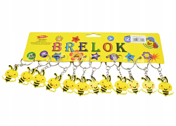 PSZCZÓŁKI ŻÓŁTY BRELOK DO KLUCZY ZAWIESZKA 12SZT