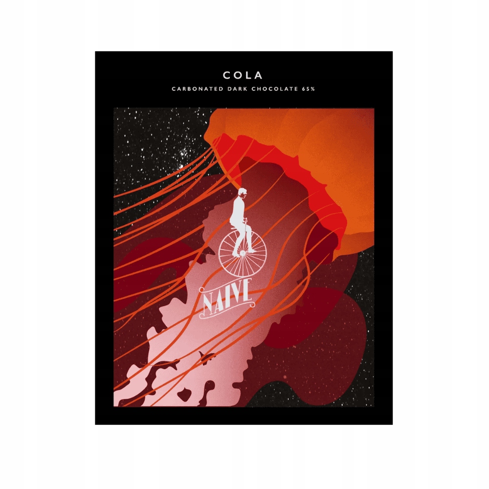 2x Čokoláda Naive tmavá s colou, 65% kakao, 50 g, Litva