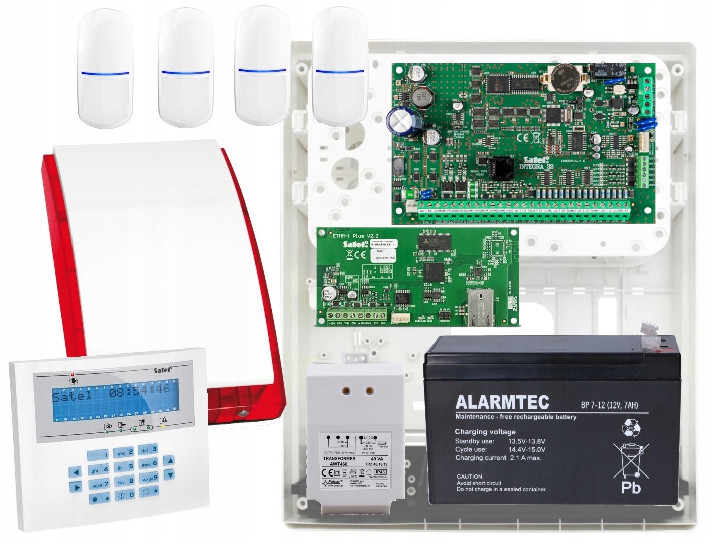 Set – Alarmový Set Satel INTEGRA32+ Ethm+ 4XPIR