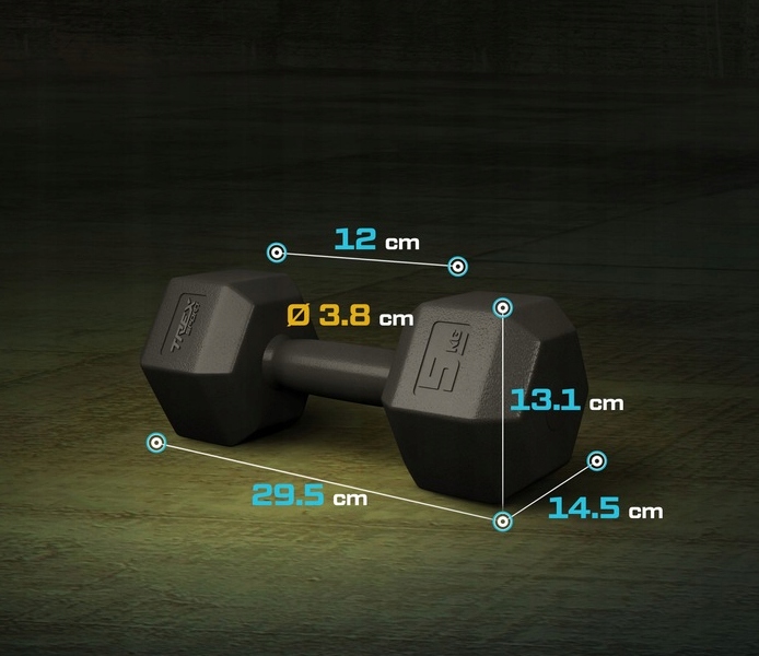 ZESTAW HANTLI WYTRZYMAŁE HANTLE DO ĆWICZEŃ NA SIŁOWNI I DOMU 2x5kg Marka bez marki