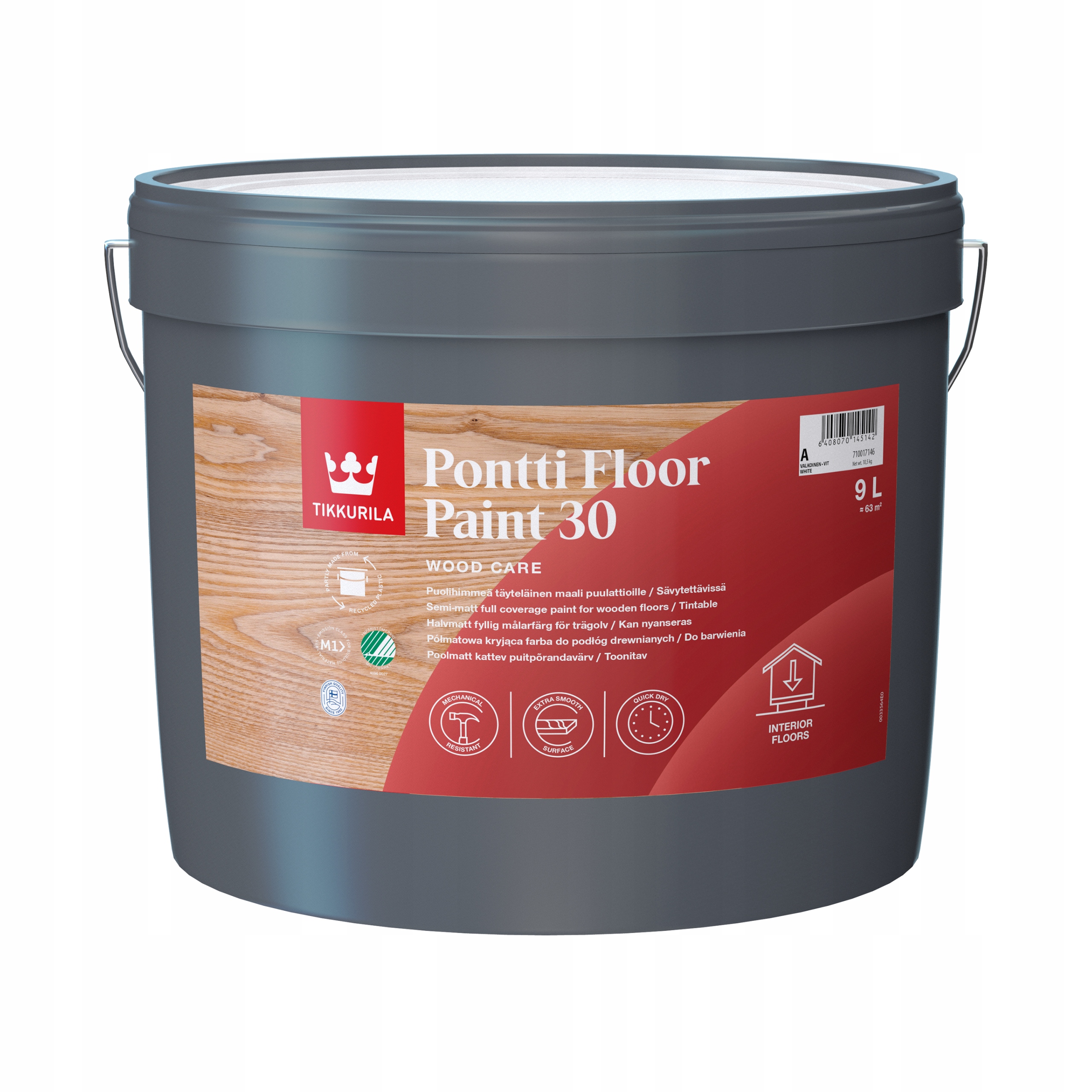 Barva na dřevěné podlahy Tikkurila Pontti Floor 30 9L Polomat Barvy