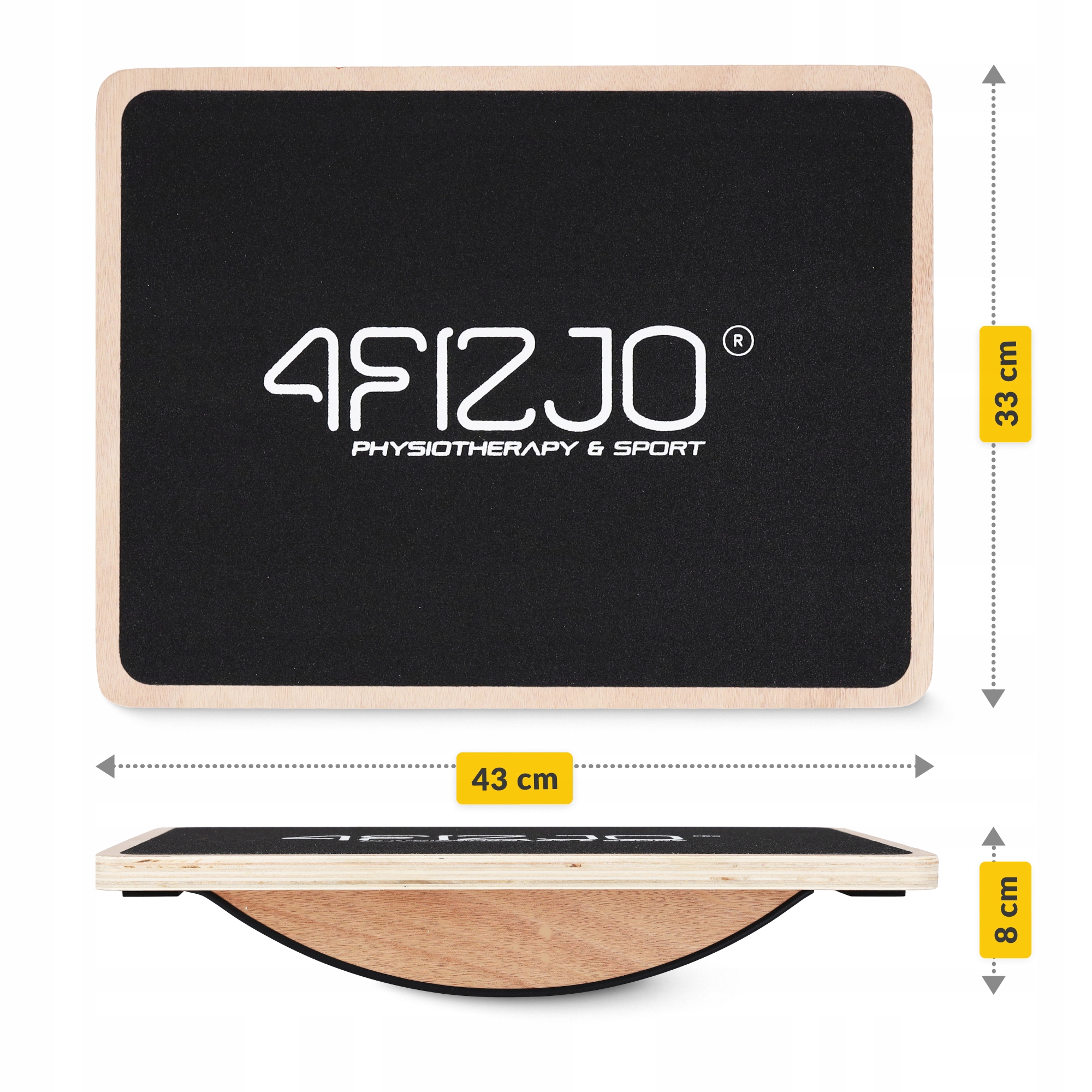 ПЛАТФОРМА ДЛЯ БАЛАНСУ ТА ТРЕНАЖЕРА ДЕРЕВ'ЯНА ПРЯМОКУТНА ДОШКА ДЛЯ БАЛАНСУ Бренд 4FIZJO