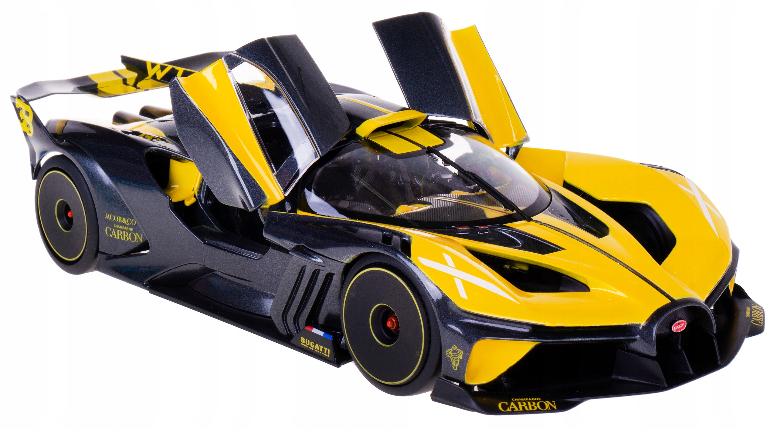 Bugatti Bolide Model Kovový Bburago 1:18 Žlutý