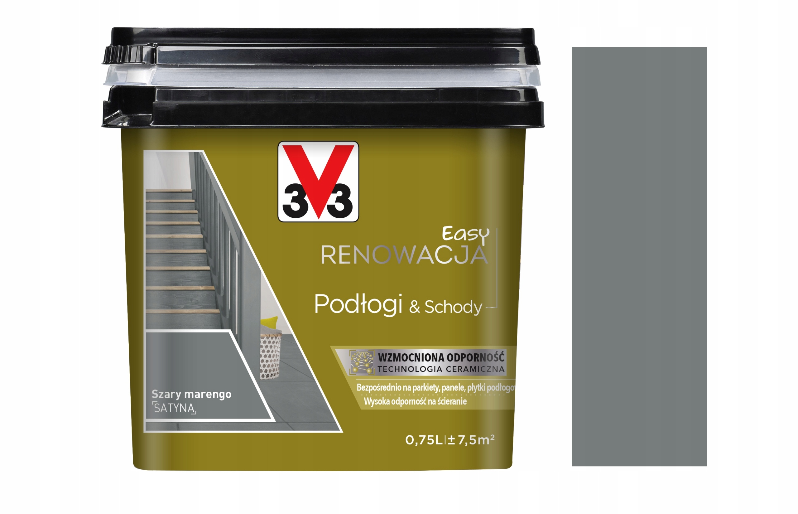 V33 Easy Renowacja Podłogi Szary Marengo 0.75L
