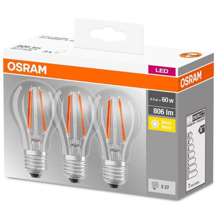 

Zestaw 3x Żarówka Led E27 6,5W 827 Osram