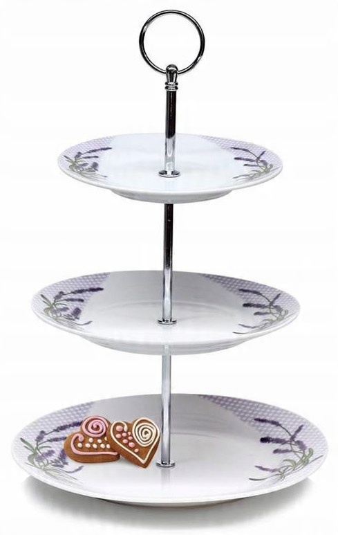 

Patera na ciasto 3 poziom Lavender porcelana Banqu