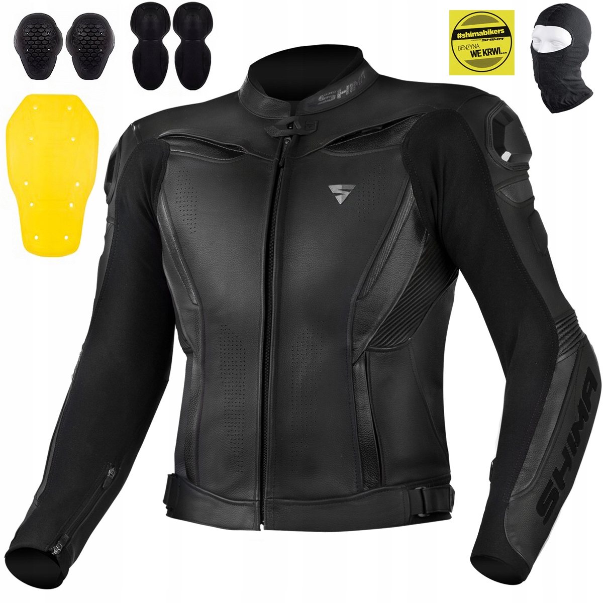 Motocyklová Bunda Shima Chase Black Mužská Kožená Športová Darček