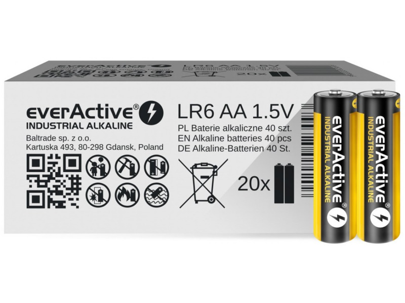 

Bateria Everactive Industrial Alkaline LR6/AA x 40