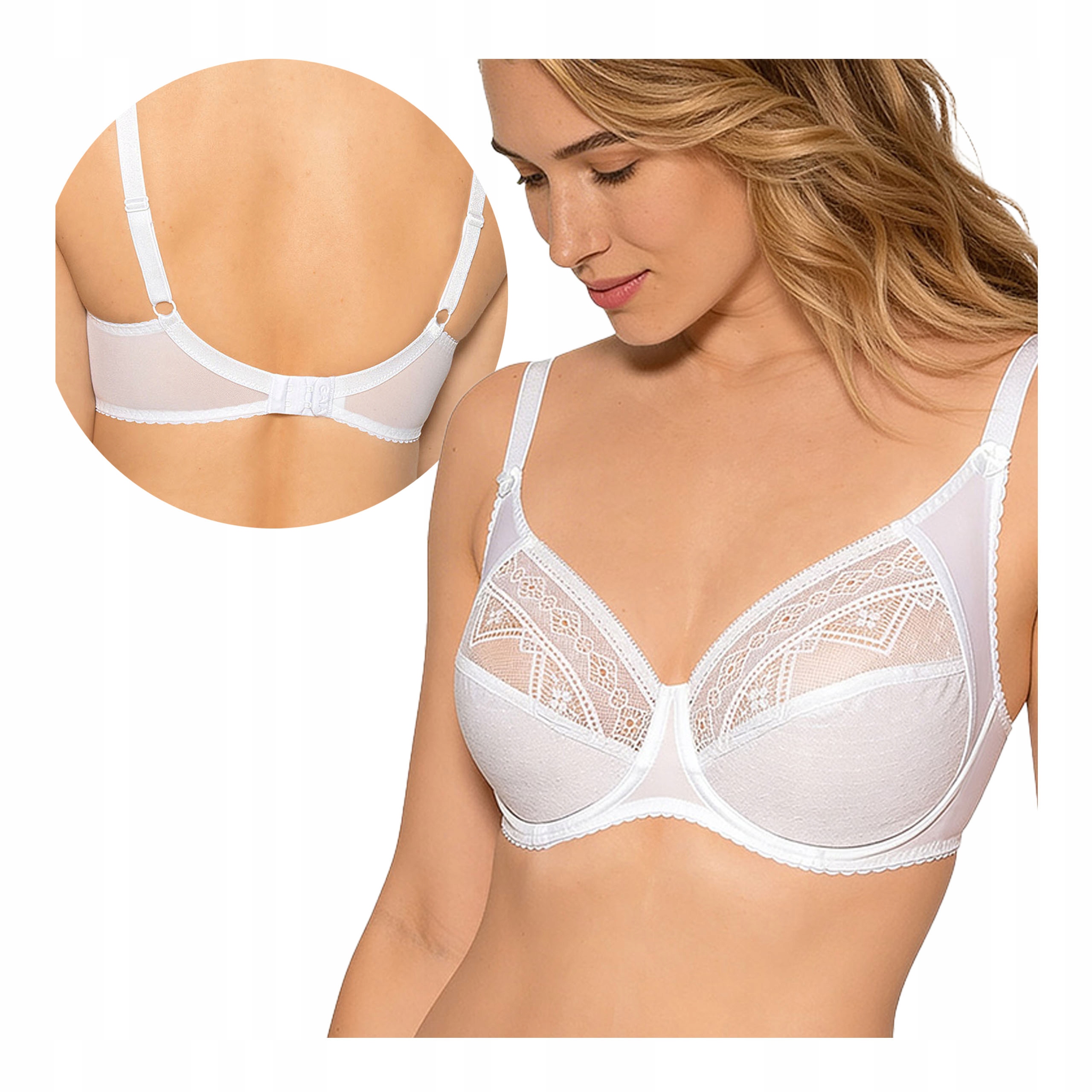 Podprsenka Gaia měkká krajková dámská podprsenka s kosticemi bílá 70F