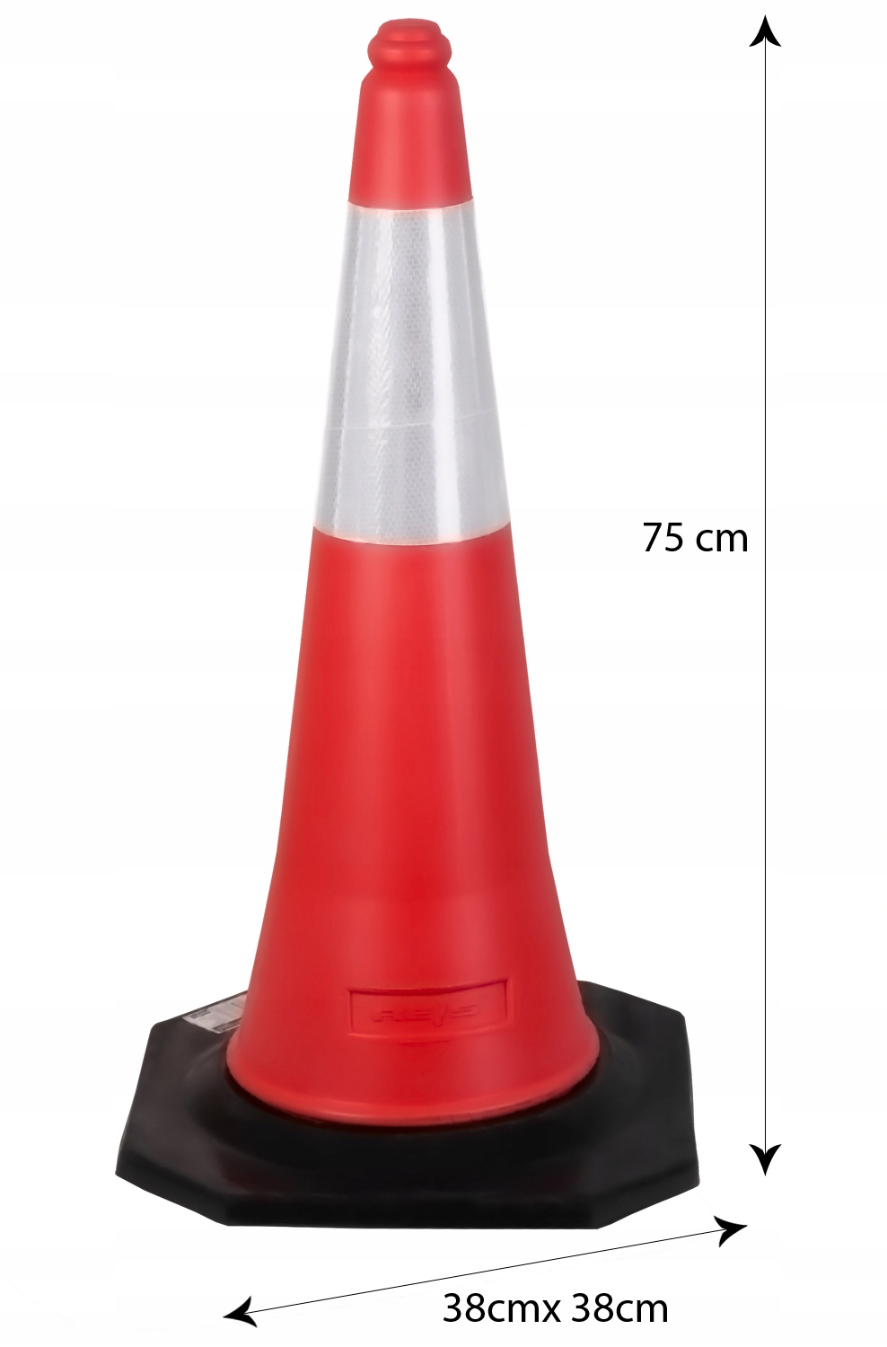 PACHOŁEK DROGOWY ODBLASKOWY GUMOWA PODSTAWA 75cm Kod producenta TRAFFIC-CONE-RP75 CW