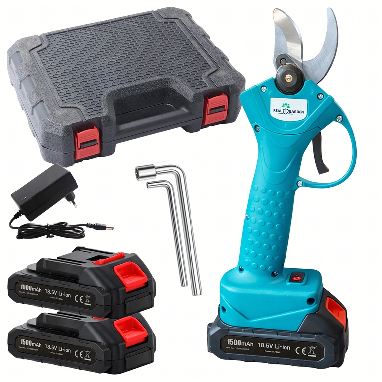 Sekator Akumulatorowy Nożyce do Gałęzi Elektryczny Ogrodowy 2xAku Zestaw