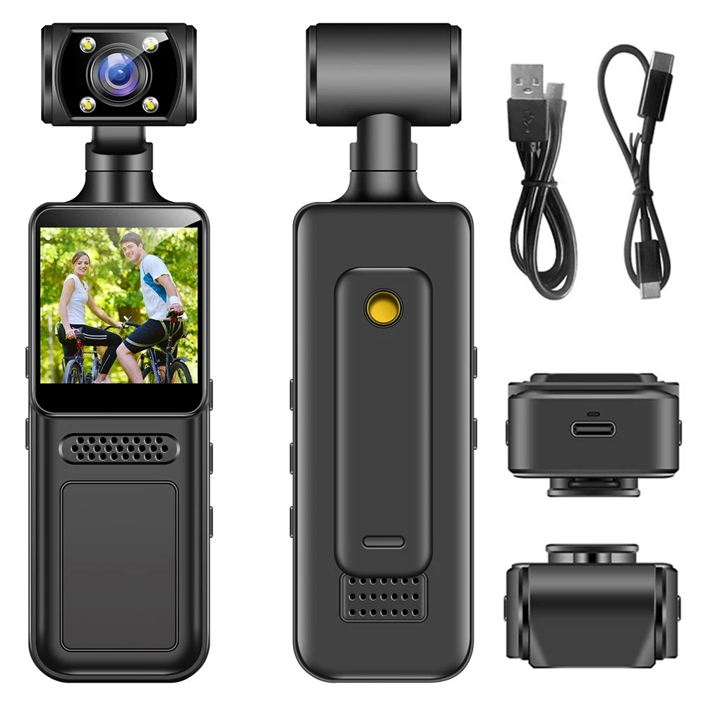 Mini Kamera Sportowa 4K Wifi 1.31" Rejestrator Akcji Na Klips Obrótem 180°