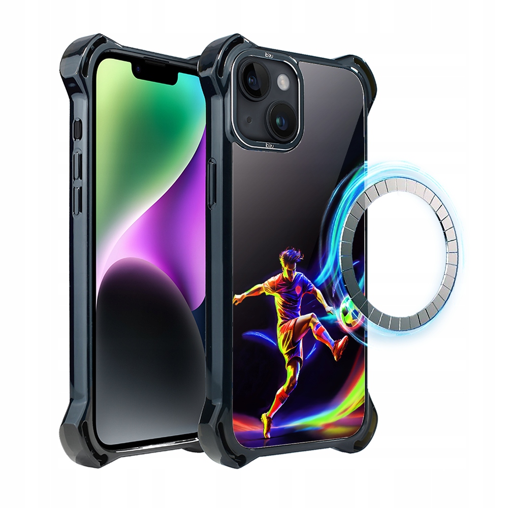 Pouzdro pro iPhone 14 Ibizu DropGuard Ultra s MagSafe v rytmu fotbalu